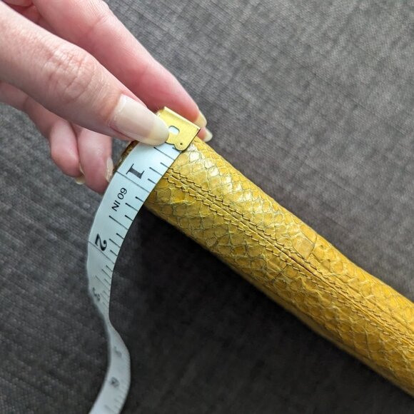 Francesco Biasia Yellow Snakeskin and Leather Wallet with Silver Toned Hardware - Picture 12 of 12